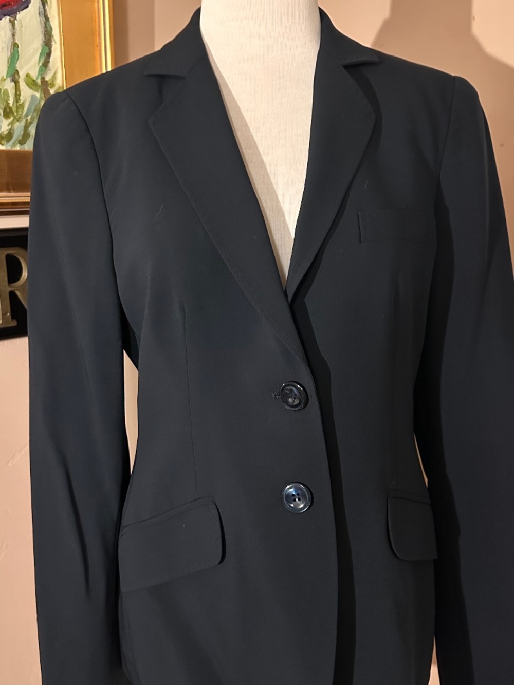 VTG Black Armani Collezioni Black Blazer Size 8 In Like New Condition